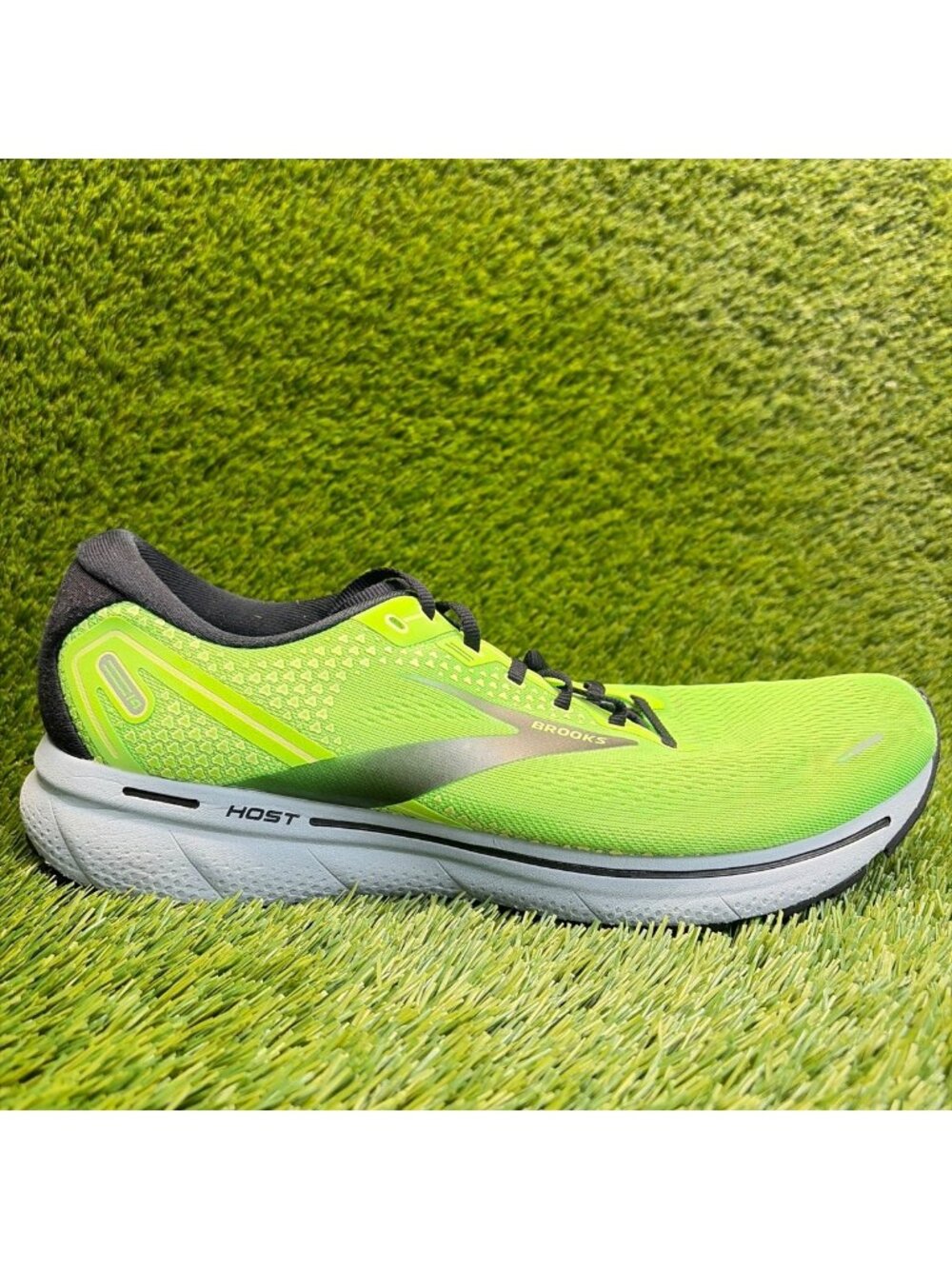 Brooks Ghost 14 Mens Size 14 Green Black White Athletic Running Shoes Sneakers